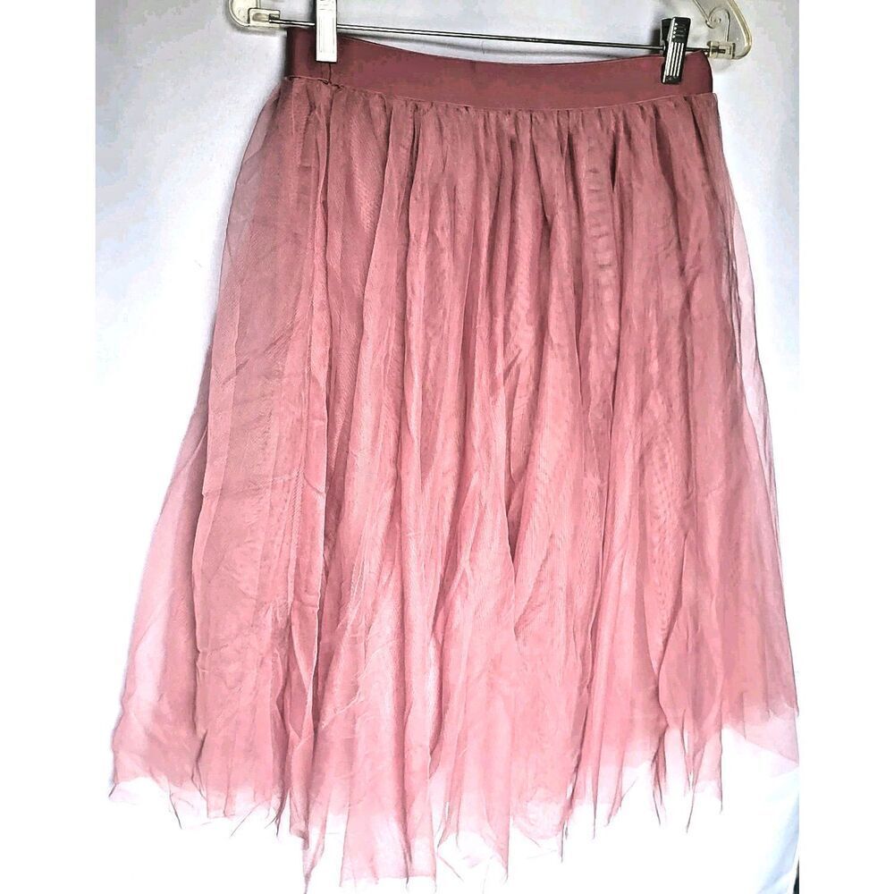 Haute Monde Mauve Dusty Raspberry Tulle Midi Tutu Skirt Sz M